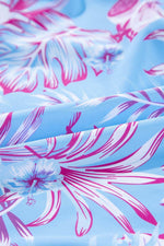 Load image into Gallery viewer, Sky Blue Plus Size Floral Print Twisted High Waist Bikini Set - Fashion Queen - 18