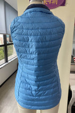 Load image into Gallery viewer, Sky Blue Plush Collared Quilted Zipped Puffer Vest - Fashion Queen - 12