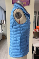 Load image into Gallery viewer, Sky Blue Plush Collared Quilted Zipped Puffer Vest - Fashion Queen - 13