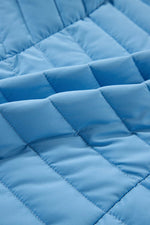 Load image into Gallery viewer, Sky Blue Plush Collared Quilted Zipped Puffer Vest - Fashion Queen - 18