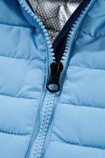 Load image into Gallery viewer, Sky Blue Plush Collared Quilted Zipped Puffer Vest - Fashion Queen - 22