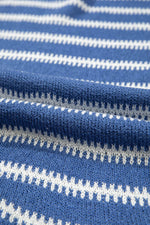 Load image into Gallery viewer, Sky Blue Stripe Drop Shoulder O Neck Plus Size Sweater - Fashion Queen - 13