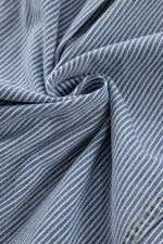 Load image into Gallery viewer, Sky Blue Stripe Washed Oversize Pocketed Denim Jacket - Fashion Queen - 21