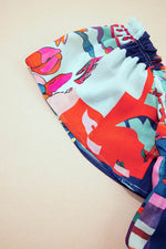 Load image into Gallery viewer, Sky Blue Tropical Printed Square Neck Flutter Sleeve Babydoll Blouse - Fashion Queen - 20