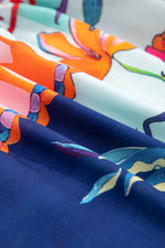 Load image into Gallery viewer, Sky Blue Tropical Printed Square Neck Flutter Sleeve Babydoll Blouse - Fashion Queen - 8