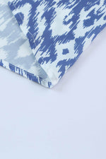 Load image into Gallery viewer, Sky Blue V Neck Casual Geometric Print Maxi Dress - Fashion Queen - 13