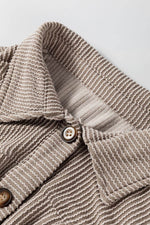 Load image into Gallery viewer, Smoke Gray Solid Corded Drop Shoulder Plus Size Shacket - Fashion Queen - 11