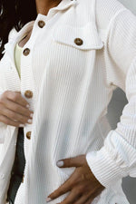 Load image into Gallery viewer, Smoke Gray Solid Corded Drop Shoulder Plus Size Shacket - Fashion Queen - 17