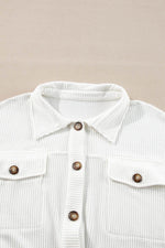 Load image into Gallery viewer, Smoke Gray Solid Corded Drop Shoulder Plus Size Shacket - Fashion Queen - 20