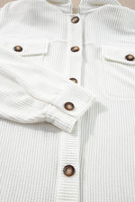 Load image into Gallery viewer, Smoke Gray Solid Corded Drop Shoulder Plus Size Shacket - Fashion Queen - 24