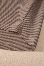 Load image into Gallery viewer, Smoke Green Acid Wash Waffle Knit Buttoned Neckline Long Sleeve Top - Fashion Queen - 18