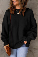Load image into Gallery viewer, Solid Color Puffy Sleeve Pocketed Sweater - Fashion Queen - 4