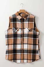 Load image into Gallery viewer, Straw Yellow Retro Plaid Button up Collared Vest - Fashion Queen -  5