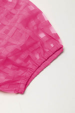 Load image into Gallery viewer, Strawberry Pink Checkered Puff Sleeve Babydoll Dress - Fashion Queen - 18