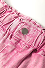 Load image into Gallery viewer, Strawberry Pink Elastic High Waisted Denim Shorts - Fashion Queen - 5