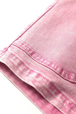 Load image into Gallery viewer, Strawberry Pink Elastic High Waisted Denim Shorts - Fashion Queen - 7
