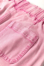 Load image into Gallery viewer, Strawberry Pink Elastic High Waisted Denim Shorts - Fashion Queen - 8