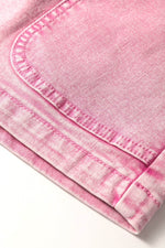 Load image into Gallery viewer, Strawberry Pink Elastic High Waisted Denim Shorts - Fashion Queen - 9