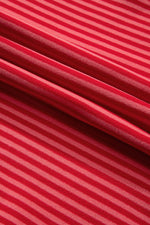 Load image into Gallery viewer, Tomato Red Two Tone Striped Side Buttons Drop Shoulder Top - Fashion Queen - 16