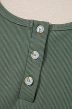 Load image into Gallery viewer, Vineyard Green Buttoned Drawstring Waist Sleeveless Wide Leg Jumpsuit - Fashion Queen - 18