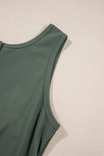 Load image into Gallery viewer, Vineyard Green Buttoned Drawstring Waist Sleeveless Wide Leg Jumpsuit - Fashion Queen - 19