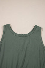 Load image into Gallery viewer, Vineyard Green Buttoned Drawstring Waist Sleeveless Wide Leg Jumpsuit - Fashion Queen - 20