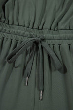 Load image into Gallery viewer, Vineyard Green Buttoned Drawstring Waist Sleeveless Wide Leg Jumpsuit - Fashion Queen - 22