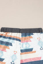 Load image into Gallery viewer, White Aztec Print Drawstring Waist Casual Shorts - Fashion Queen -  9