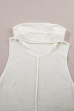 Load image into Gallery viewer, White Central Seam Cowl Neck Sweater Vest - Fashion Queen - 10