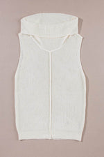 Load image into Gallery viewer, White Central Seam Cowl Neck Sweater Vest - Fashion Queen - 8