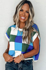 Load image into Gallery viewer, White Color Block Cap Sleeve Sweater - Fashion Queen - 15