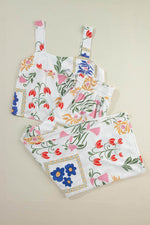 Load image into Gallery viewer, White Colorful Printed Square Neck Tank and Wide Leg Pants Set - Fashion Queen - 13
