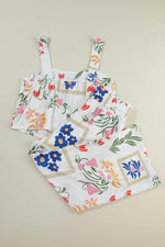 Load image into Gallery viewer, White Colorful Printed Square Neck Tank and Wide Leg Pants Set - Fashion Queen - 14