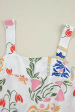 Load image into Gallery viewer, White Colorful Printed Square Neck Tank and Wide Leg Pants Set - Fashion Queen - 16