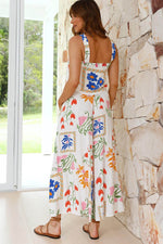 Load image into Gallery viewer, White Colorful Printed Square Neck Tank and Wide Leg Pants Set - Fashion Queen - 9