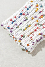 Load image into Gallery viewer, White Confetti Rib Knit Long Sleeve Cardigan - Fashion Queen - 18