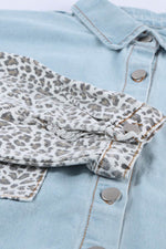 Load image into Gallery viewer, White Contrast Leopard Denim Jacket - Fashion Queen - 29