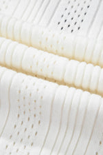 Load image into Gallery viewer, White Contrast Trim Eyelet Knit Colorblock V Neck Sweater Vest - Fashion Queen - 15