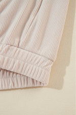 Load image into Gallery viewer, White Corduroy Drawstring Hooded Pocket Zip Up Jacket - Fashion Queen - 12