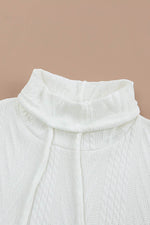 Load image into Gallery viewer, White Cowl Neck Textured Sweatshirt - Fashion Queen - 10