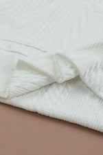 Load image into Gallery viewer, White Cowl Neck Textured Sweatshirt - Fashion Queen - 15