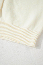 Load image into Gallery viewer, White Drawstring Hooded Button Up Drop Shoulder Sweater Cardigan - Fashion Queen - 15