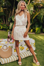 Load image into Gallery viewer, White Eyelet Crochet Sleeveless V Neck Beach Dress - Fashion Queen - 11