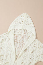Load image into Gallery viewer, White Fashion Open Knit Hooded Beach Cover Up - Fashion Queen - 22