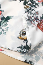 Load image into Gallery viewer, White Floral Print Lace V Neck Tank Top - Fashion Queen - 14