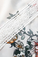 Load image into Gallery viewer, White Floral Print Lace V Neck Tank Top - Fashion Queen - 15