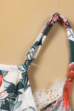 Load image into Gallery viewer, White Floral Print Lace V Neck Tank Top - Fashion Queen - 9