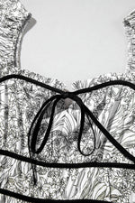 Load image into Gallery viewer, White Floral Print Pipping Trim Flutter Sleeve Mini Dress - Fashion Queen - 18