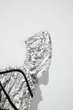 Load image into Gallery viewer, White Floral Print Pipping Trim Flutter Sleeve Mini Dress - Fashion Queen - 19