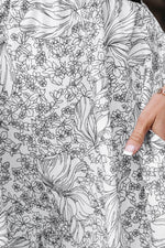 Load image into Gallery viewer, White Floral Print Pipping Trim Flutter Sleeve Mini Dress - Fashion Queen - 23